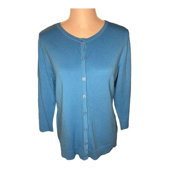 NEW Christopher & Banks Women’s Medium Blue Lightweight‎ Button Cardigan NWT - Picture 1 of 4